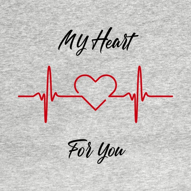 Valentines Day: My Heart Beats for You ECG/EKG by Sanu Designs